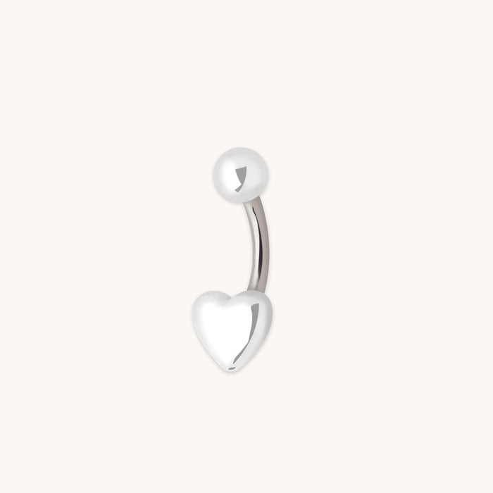 Heart Titanium Belly Bar in Silver-Astrid &amp; Miyu