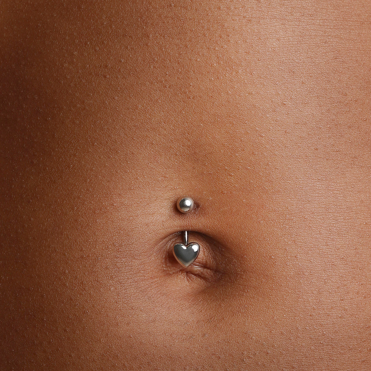 Heart Titanium Belly Bar in Silver-Astrid &amp; Miyu