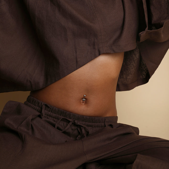 Heart Titanium Belly Bar in Silver-Astrid &amp; Miyu