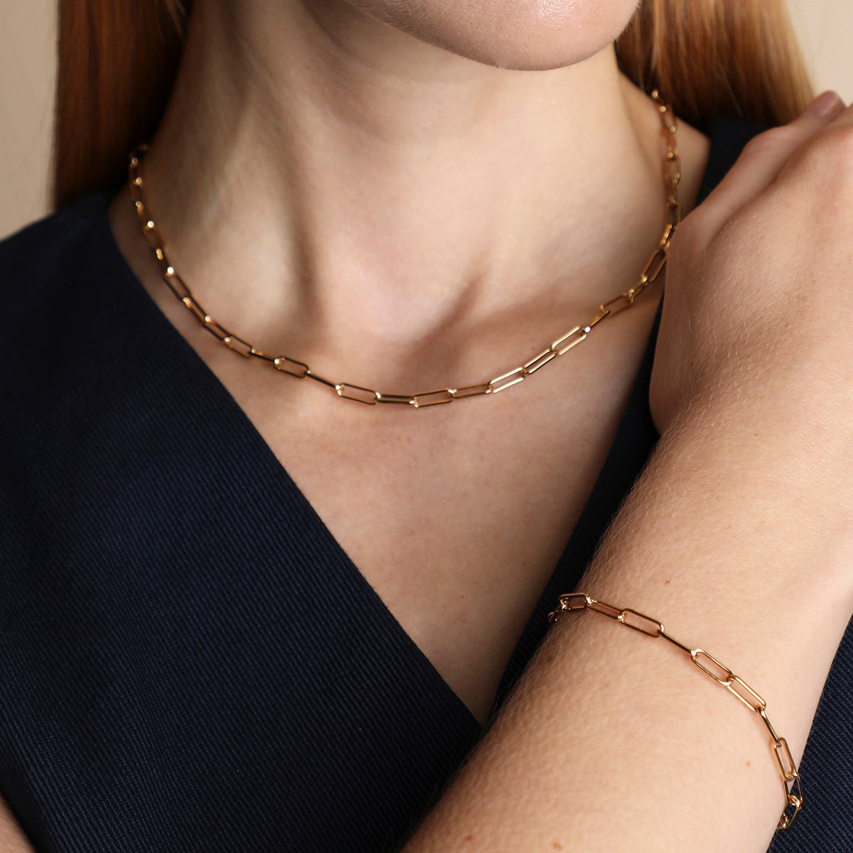 Bold Piccadilly Chain Necklace in Gold-Astrid &amp; Miyu