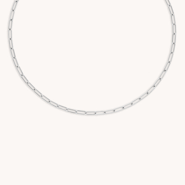 Bold Piccadilly Chain Necklace in Silver-Astrid &amp; Miyu