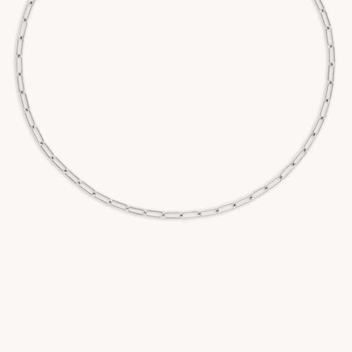 Bold Piccadilly Chain Necklace in Silver-Astrid &amp; Miyu