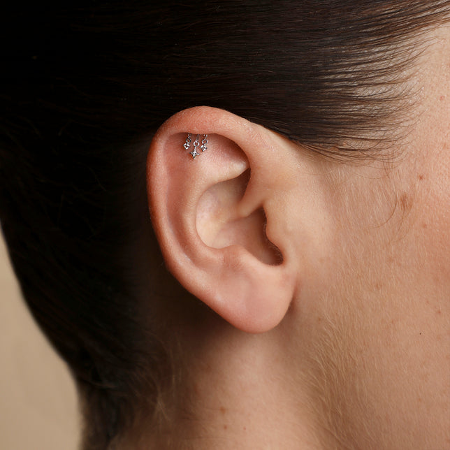 Cosmic Star Multi Charm Hidden Helix in Solid White Gold-Astrid &amp; Miyu