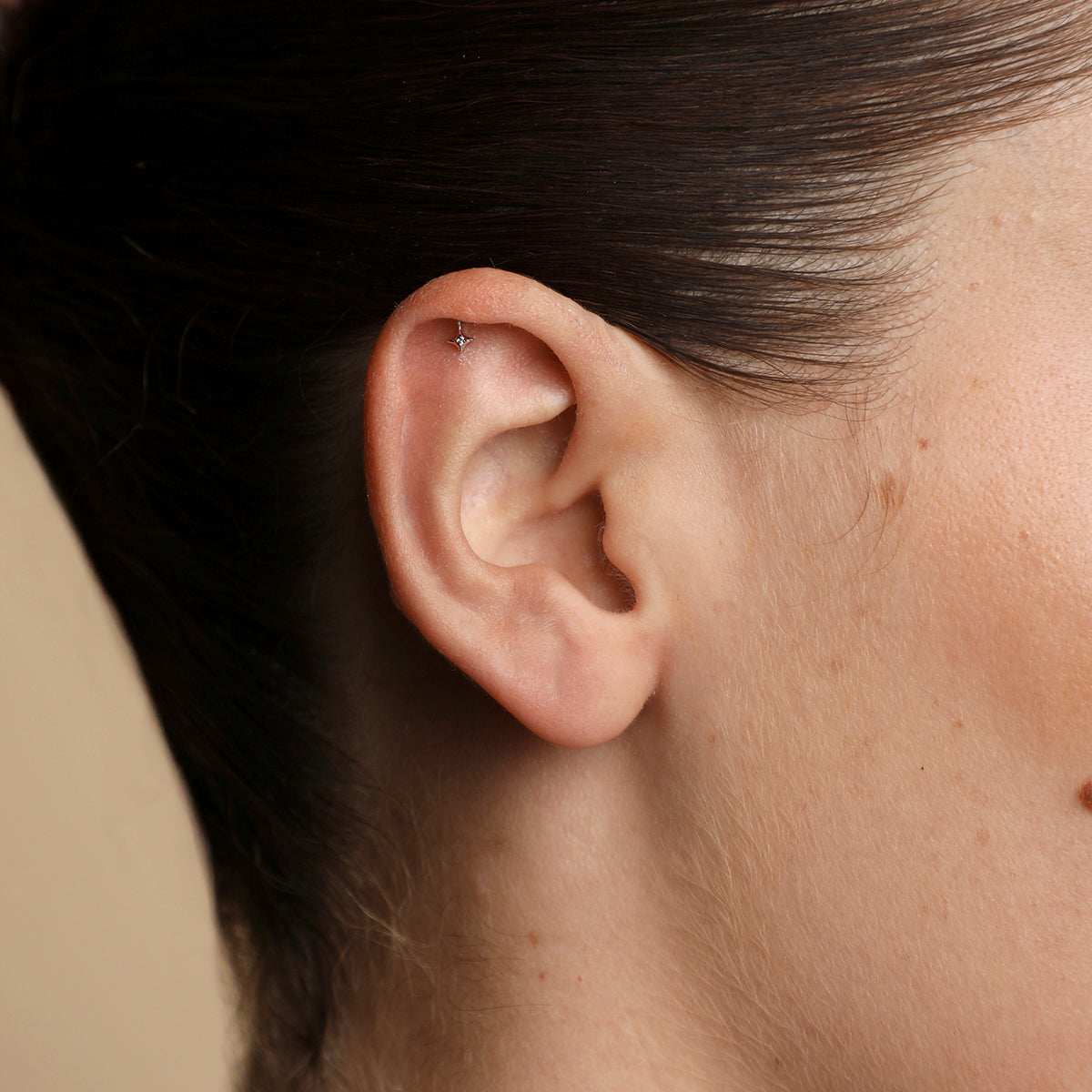 Cosmic Star Single Charm Hidden Helix in Solid White Gold-Astrid &amp; Miyu