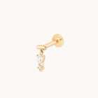 Pear Charm Hidden Helix in Solid Gold-Astrid &amp; Miyu