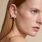 Blue Lace Agate Stone Hoops in Gold-Astrid &amp; Miyu