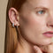 Blue Lace Agate Stone Hoops in Gold-Astrid &amp; Miyu
