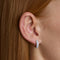 Blue Lace Agate Stone Hoops in Silver-Astrid &amp; Miyu