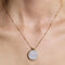 Blue Lace Agate Pendant Necklace in Gold-Astrid &amp; Miyu