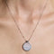 Blue Lace Agate Pendant Necklace in Silver-Astrid &amp; Miyu