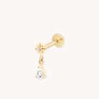 Diamond Cosmic Charm Piercing Stud in Solid Gold-Astrid &amp; Miyu