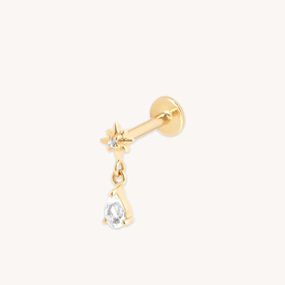 Diamond Cosmic Charm Piercing Stud in Solid Gold-Astrid &amp; Miyu