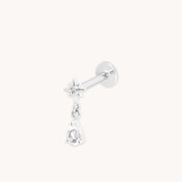 Diamond Cosmic Charm Piercing Stud in Solid White Gold-Astrid &amp; Miyu