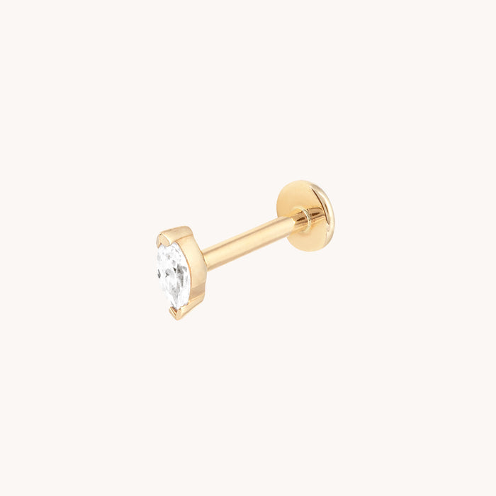 Diamond Marquise Piercing Stud in Solid Gold-Astrid &amp; Miyu