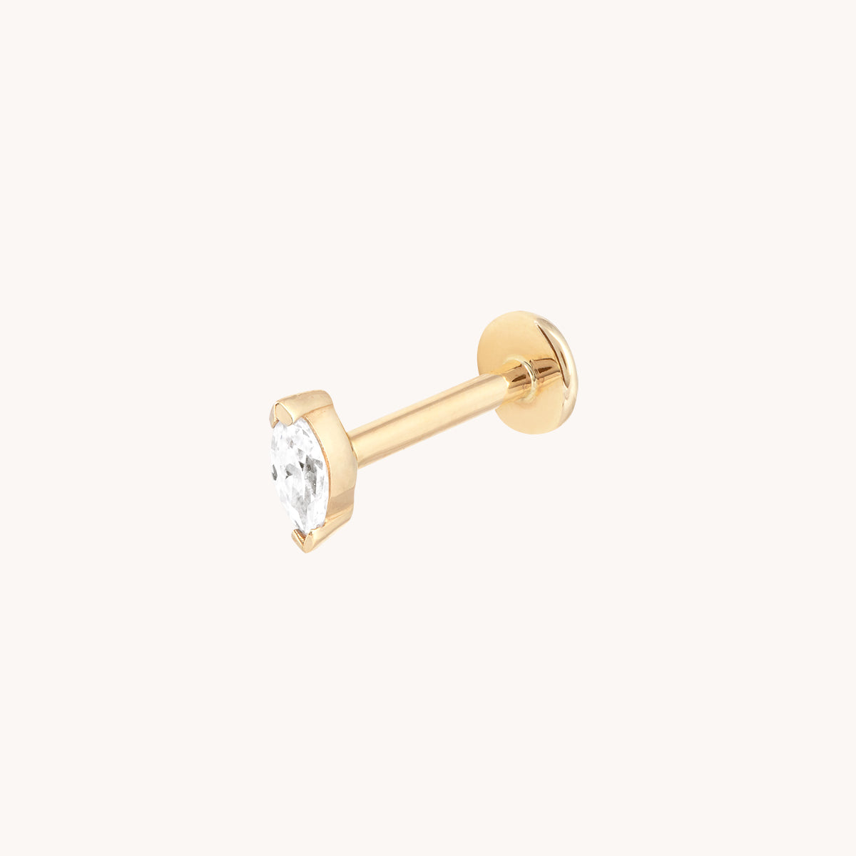 Diamond Marquise Piercing Stud in Solid Gold-Astrid &amp; Miyu