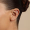 Diamond Curved Piercing Stud in Solid White Gold-Astrid &amp; Miyu