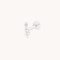 April White Topaz - Snake Piercing Stud in Solid White Gold - Piercing Stud - Astrid &amp; Miyu