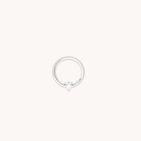 White Topaz Pear Daith Hoop in Solid White Gold-Astrid &amp; Miyu
