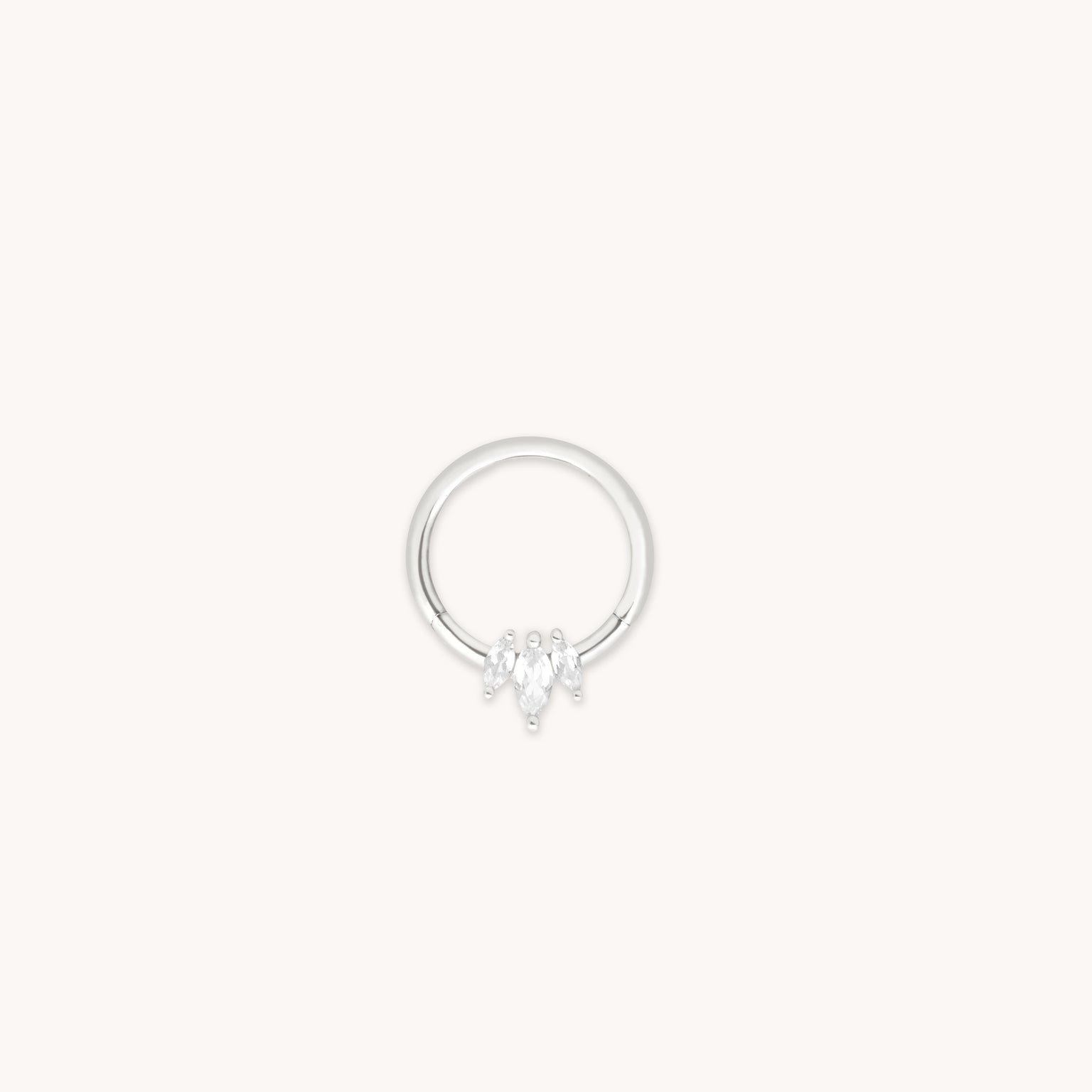 Topaz Marquise Fan Daith Hoop in Solid White Gold-Astrid &amp; Miyu