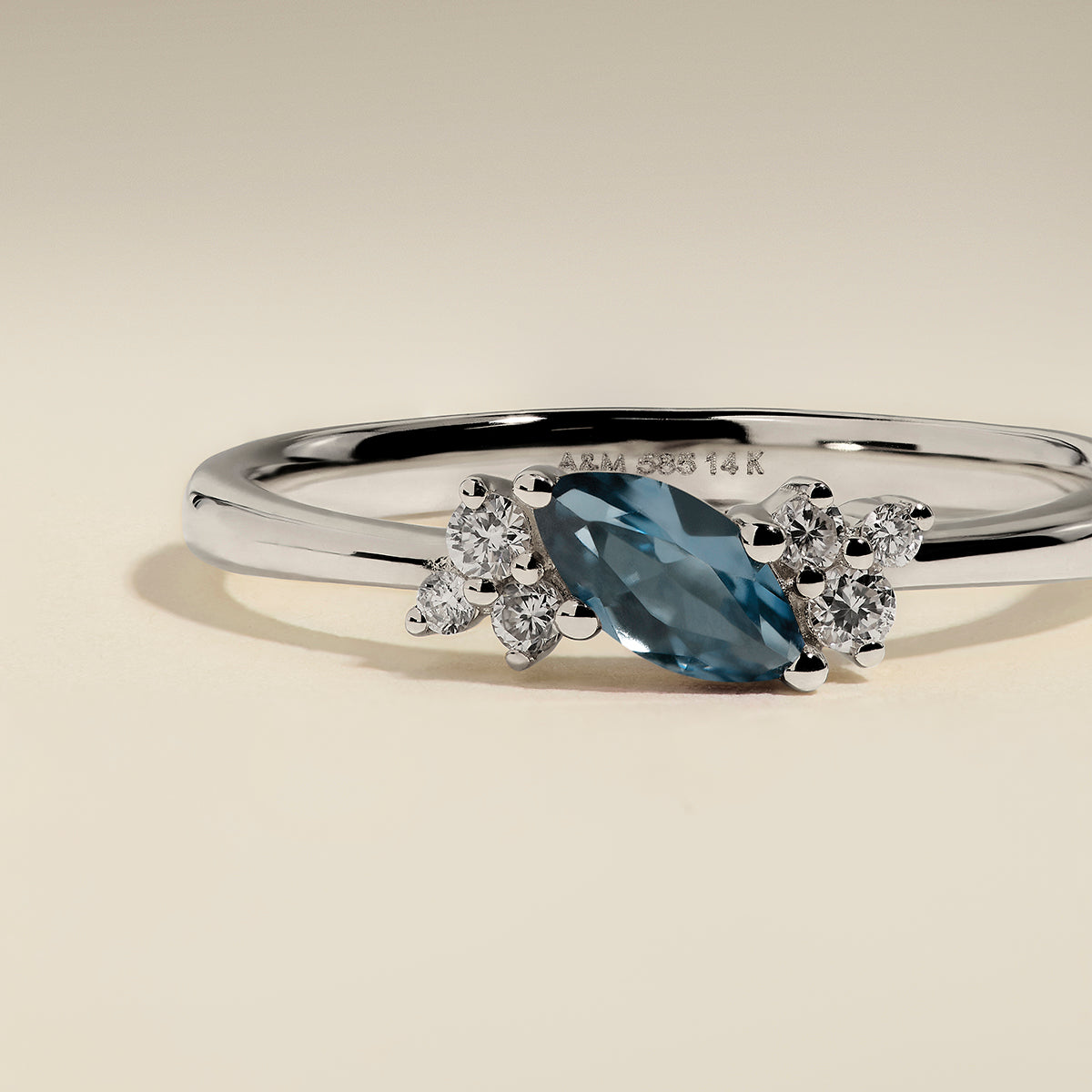 Alexandrite June Birthstone Milestone Ring in Solid White Gold
