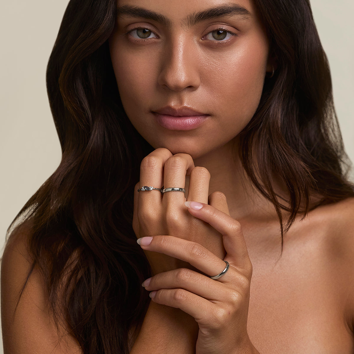 Alexandrite June Birthstone Milestone Ring in Solid White Gold