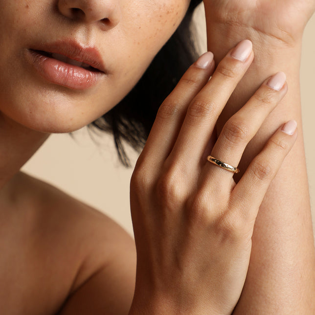 Cosmic Band Milestone Ring in Solid Gold-Astrid & Miyu