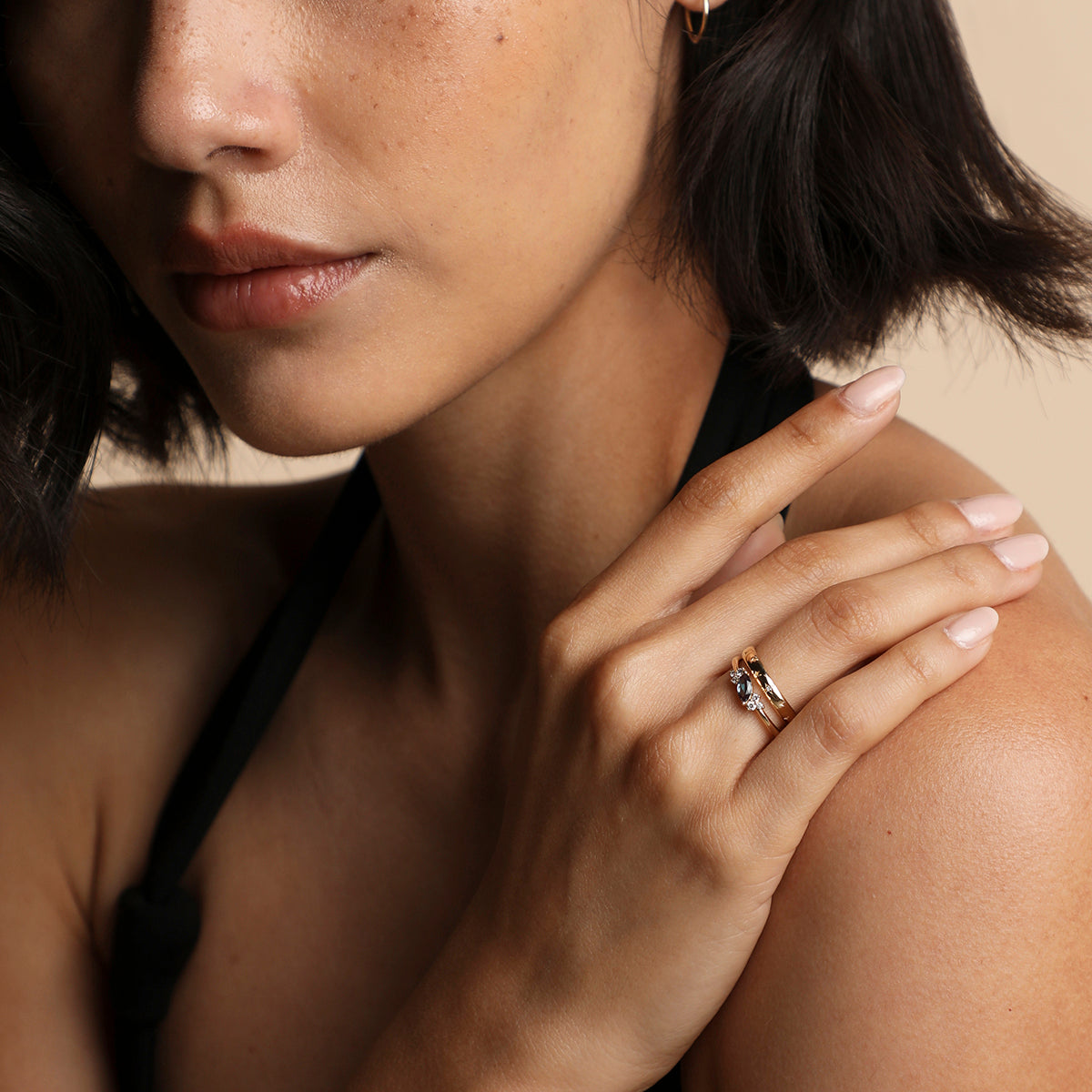 Cosmic Band Milestone Ring in Solid Gold-Astrid &amp; Miyu