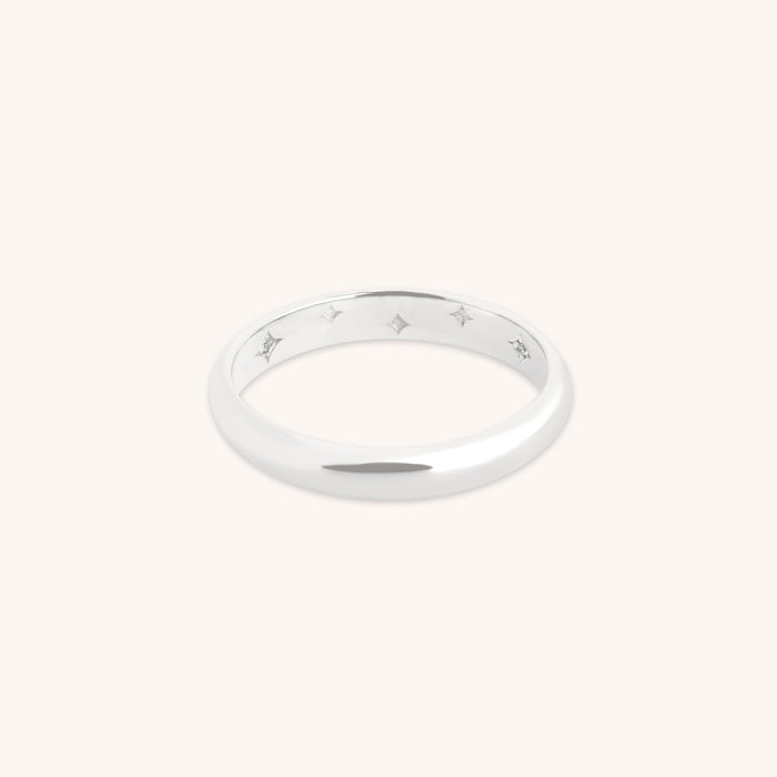 Hidden Cosmic Milestone Ring in Solid White Gold-Astrid &amp; Miyu
