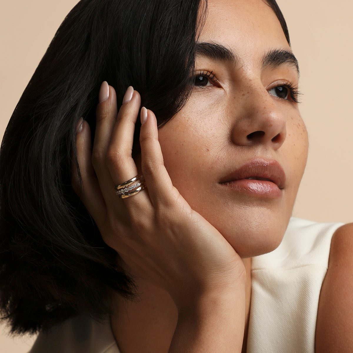 Diamond Eternity Milestone Ring in Solid Gold-Astrid &amp; Miyu