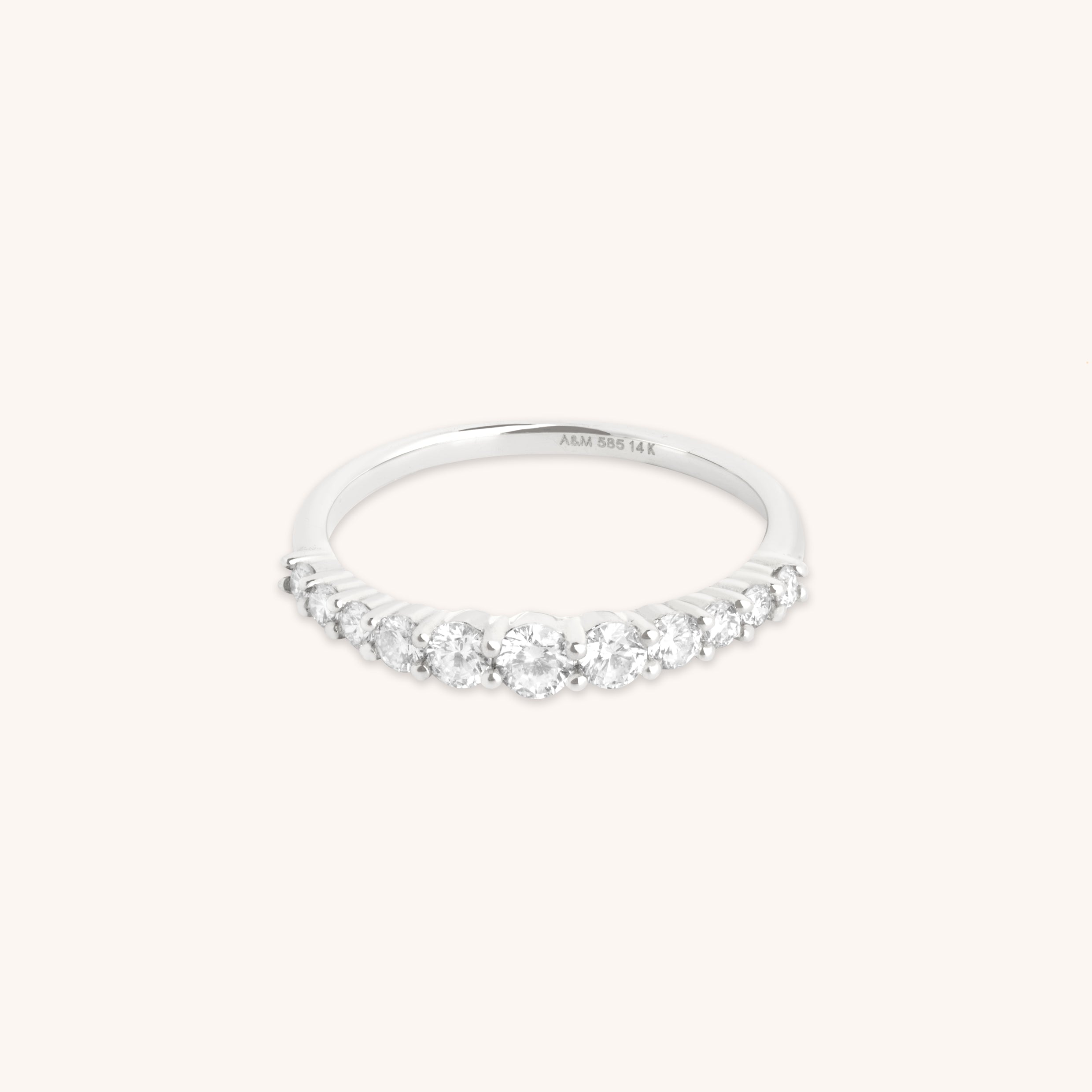 Diamond Eternity Milestone Ring in Solid White Gold-Astrid &amp; Miyu