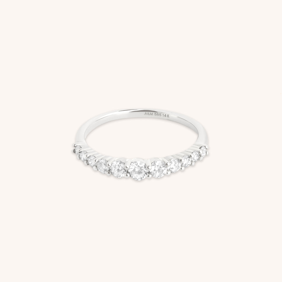 Diamond Eternity Milestone Ring in Solid White Gold-Astrid &amp; Miyu
