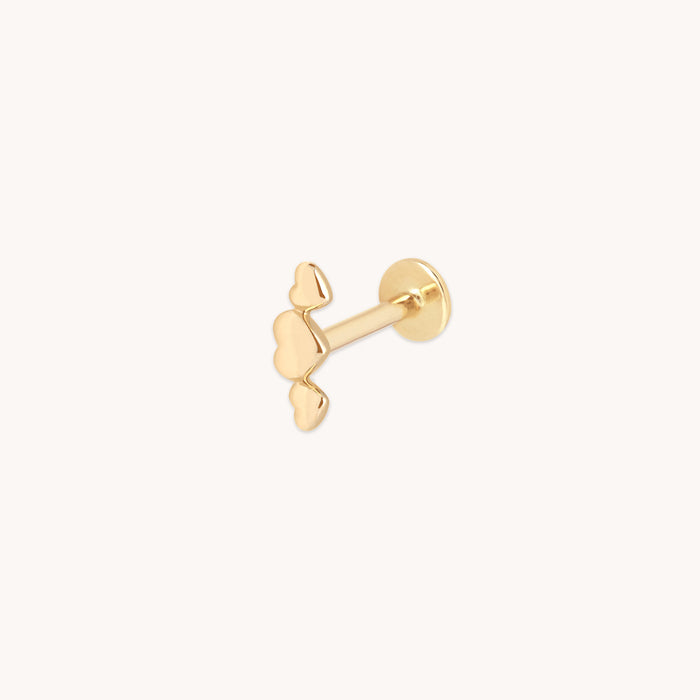 Heart Cluster Piercing Stud in Solid Gold-Astrid &amp; Miyu