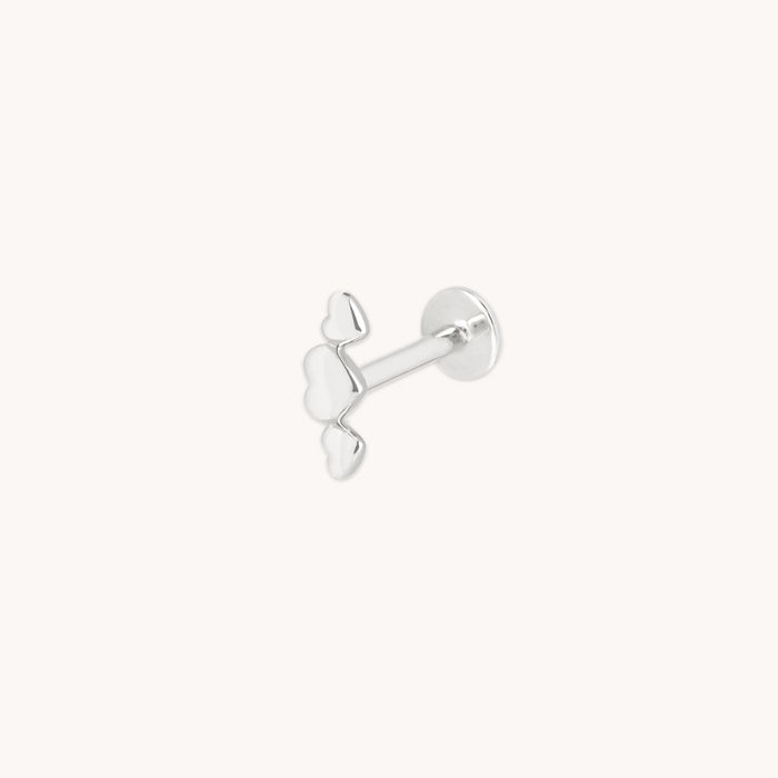 Heart Cluster Piercing Stud in Solid White Gold-Astrid &amp; Miyu