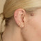 Flat Back Labret Studs - Garnet Heart Piercing Stud in Solid Gold - Piercing Studs - Astrid &amp; Miyu