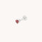 Garnet Heart Piercing Stud in Solid White Gold-Astrid &amp; Miyu