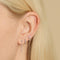 Flat Back Labret Studs - Heart White Topaz Piercing Stud in Solid White Gold - Piercing Studs - Astrid &amp; Miyu