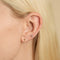 Flat Back Labret Studs - White Topaz Heart Piercing Stud in Solid Gold - Piercing Studs - Astrid &amp; Miyu