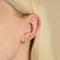 Flat Back Labret Studs - White Topaz Heart Piercing Stud in Solid Gold - Piercing Studs - Astrid &amp; Miyu