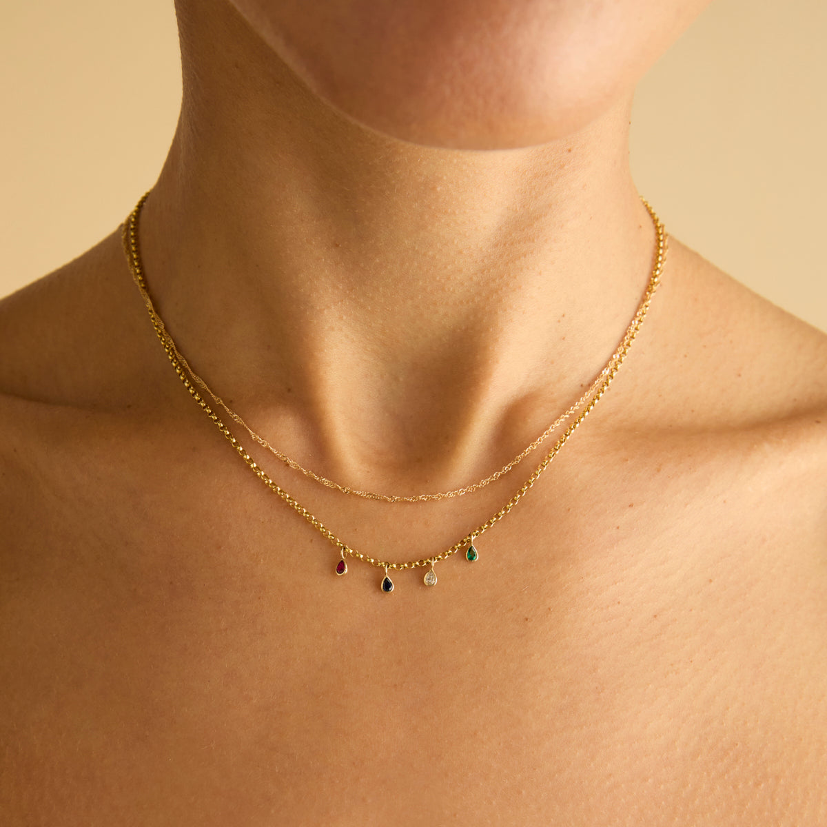 Birthstone Charms - Ruby Pear Charm 9k Gold - Welding Charm - Astrid &amp; Miyu