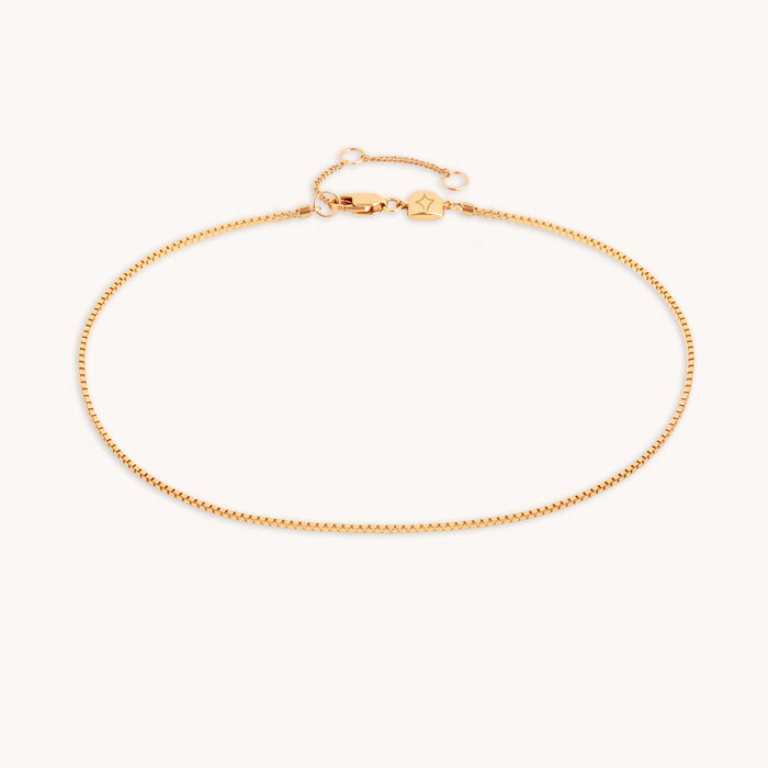Essential Box Chain Anklet in Gold-Astrid &amp; Miyu