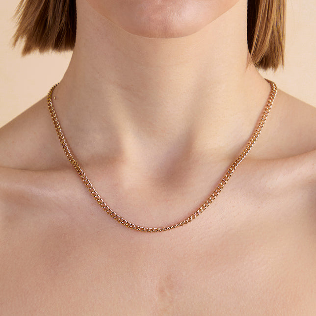 Bold Essential Curb Chain Necklace in Gold-Astrid & Miyu