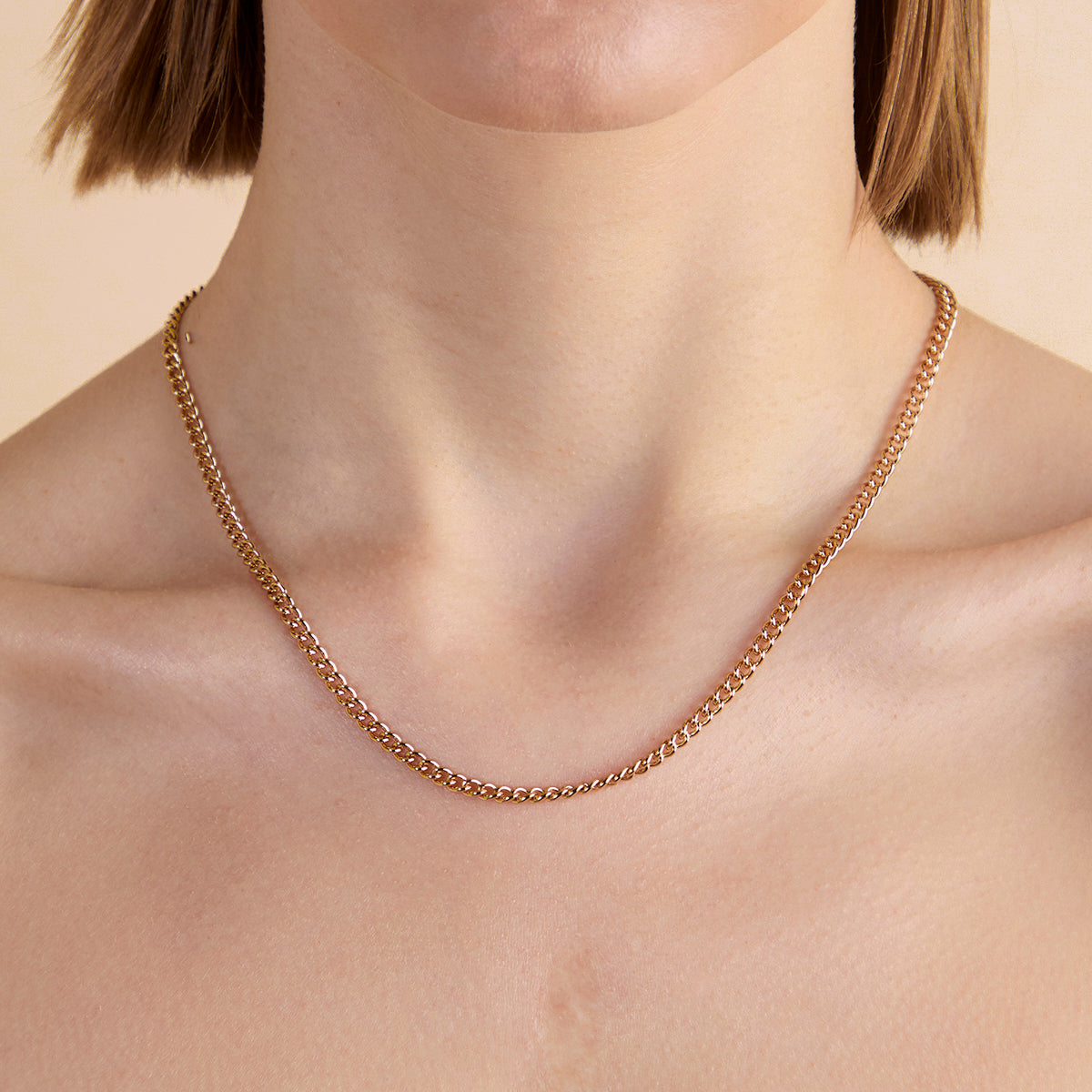 Bold Essential Curb Chain Necklace in Gold-Astrid &amp; Miyu