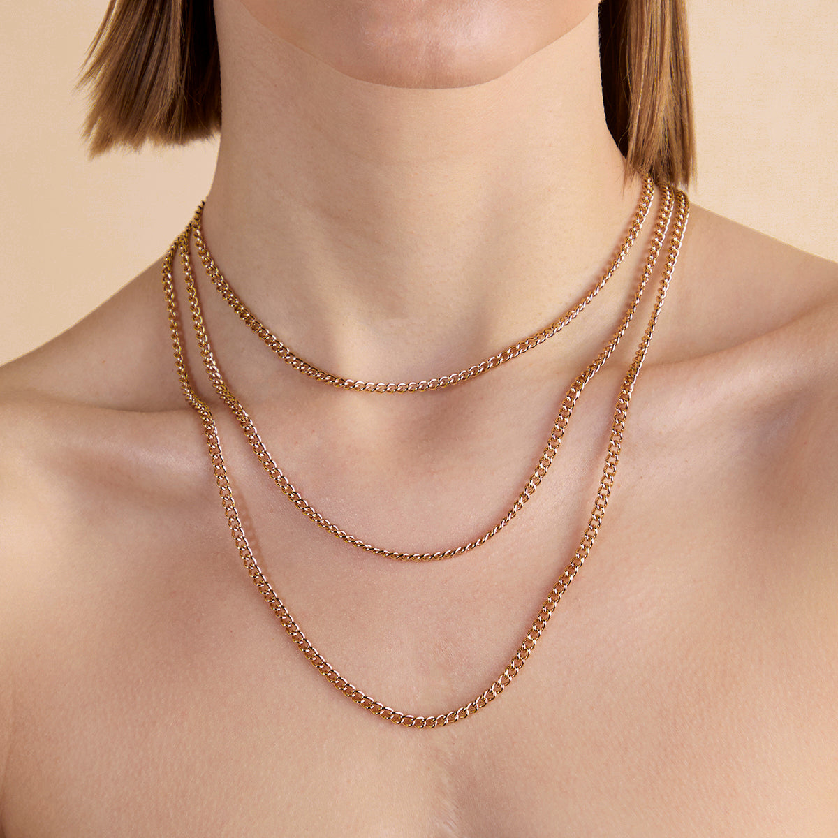 Bold Essential Curb Chain Necklace in Gold-Astrid &amp; Miyu