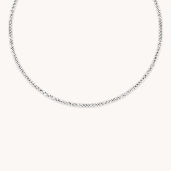 Bold Essential Curb Chain Necklace in Silver-Astrid &amp; Miyu