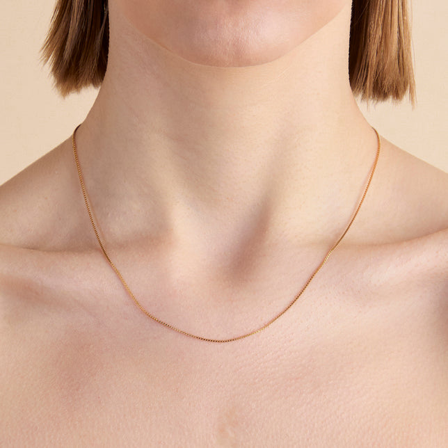 Essential Box Chain Necklace in Gold-Astrid & Miyu