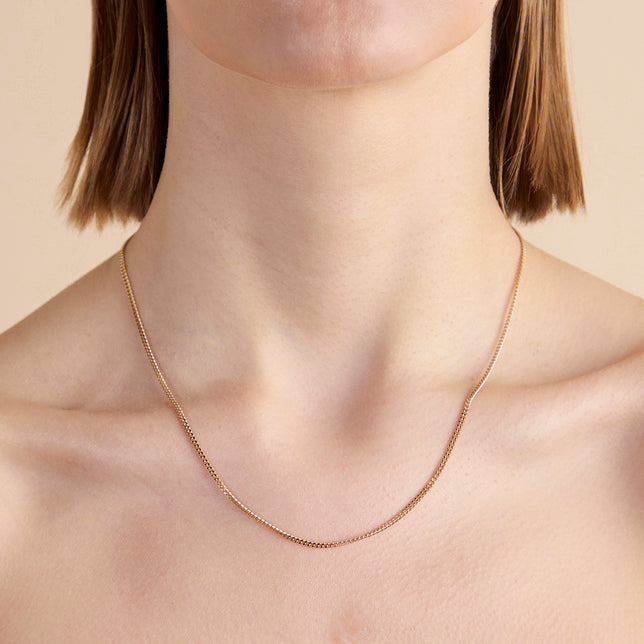 Essential Curb Chain Necklace in Gold-Astrid & Miyu
