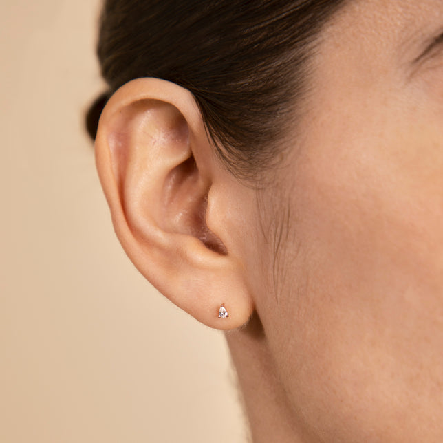 18k Rose Gold Plated Jewellery - Pear Crystal Stud Earrings in Rose Gold - Stud Earrings - Astrid & Miyu