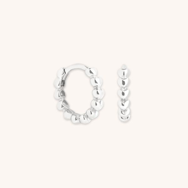 Earrings - Heart Huggies in Solid White Gold - Huggies - Astrid &amp; Miyu