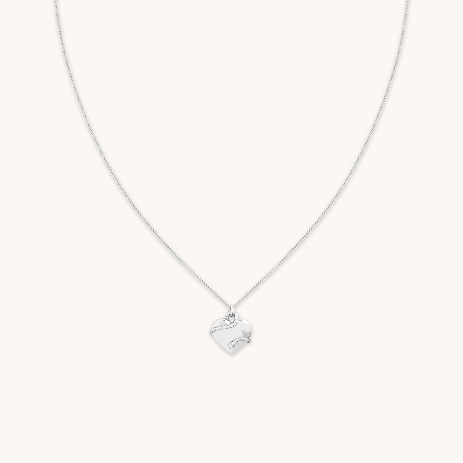 Eternity Collection - Heart & Snake Pendant Necklace in Silver - Pendant Necklace - Astrid &amp; Miyu