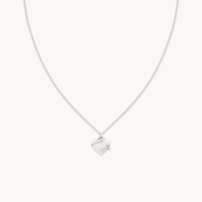 Eternity Collection - Heart & Snake Pendant Necklace in Silver - Pendant Necklace - Astrid &amp; Miyu